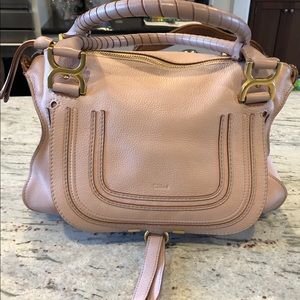Chloe Marcie medium in blush pink with gold accent